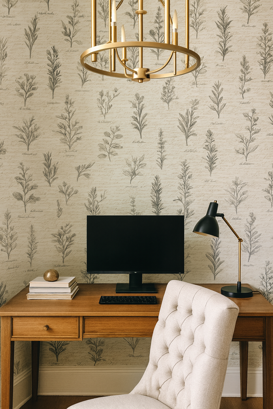 Herbarium Scroll Wallpaper