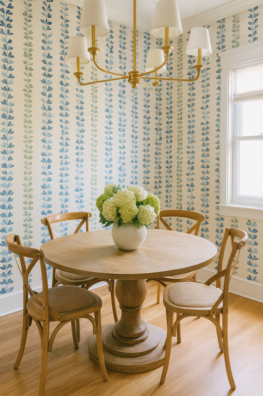 Indigo Vine Parade Wallpaper