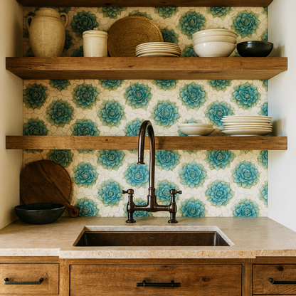 Succulent Geometry Wallpaper