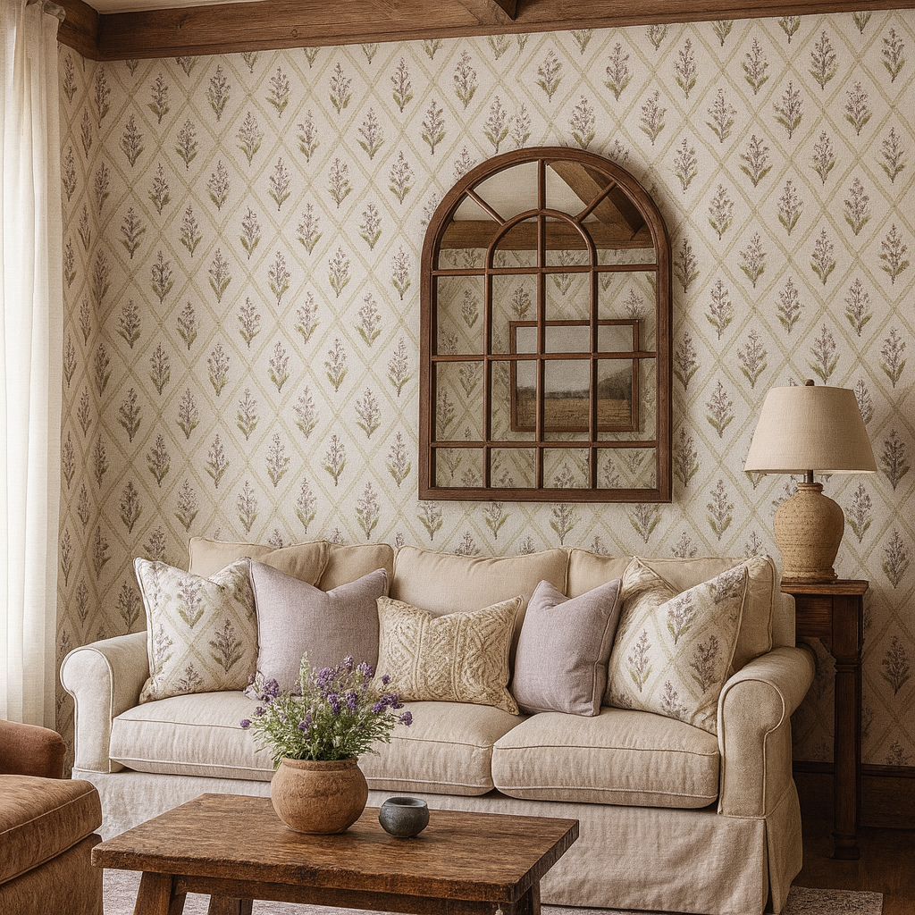 Lavender Lattice Whimsy Wallpaper