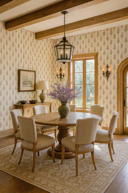 Lavender Lattice Whimsy Wallpaper