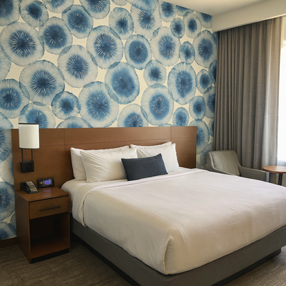 Indigo Fungi Bloom Wallpaper