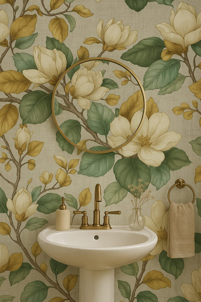 Magnolia Linework Wallpaper