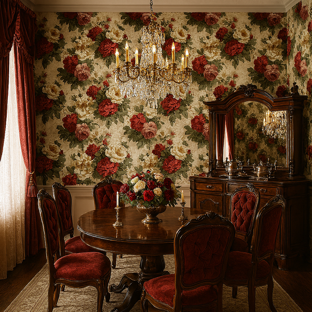 English Rose Tangle Wallpaper