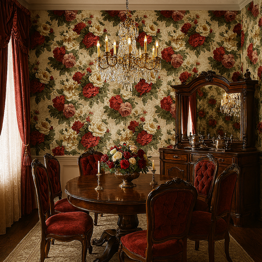 English Rose Tangle Wallpaper