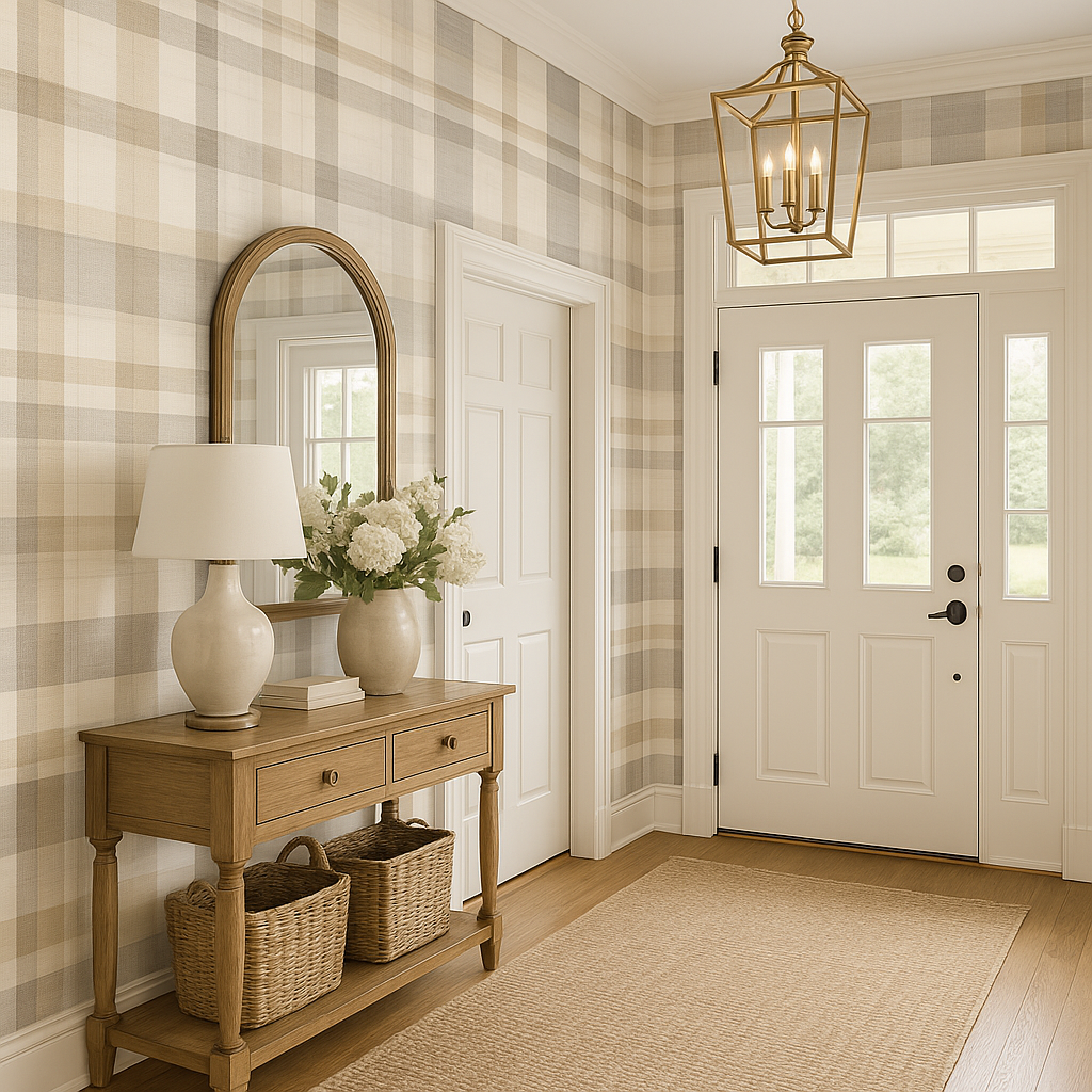 Muted Field Plaid Wallpaper