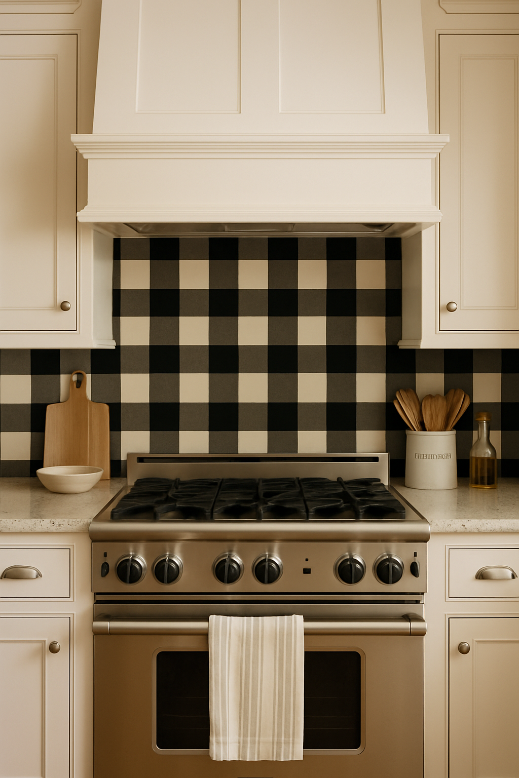 Farmhouse Black Gingham Wallpaper
