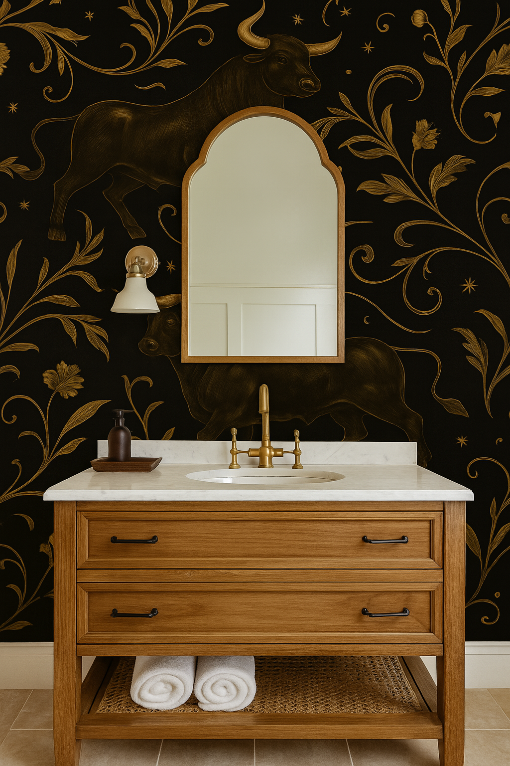 Gilded Taurus Wallpaper