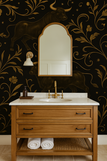 Gilded Taurus Wallpaper