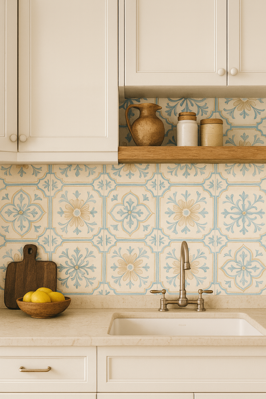 Vintage Provence Tile Wallpaper