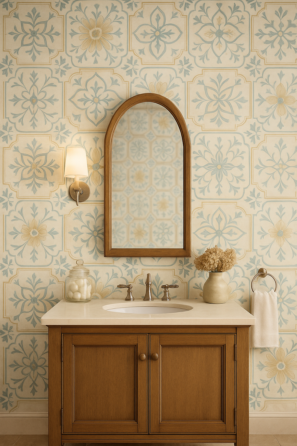Vintage Provence Tile Wallpaper