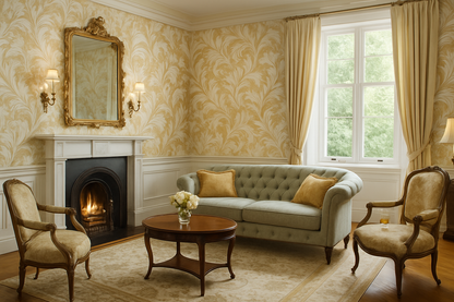 Golden Damask Wallpaper