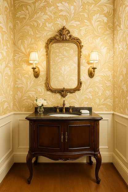 Golden Damask Wallpaper