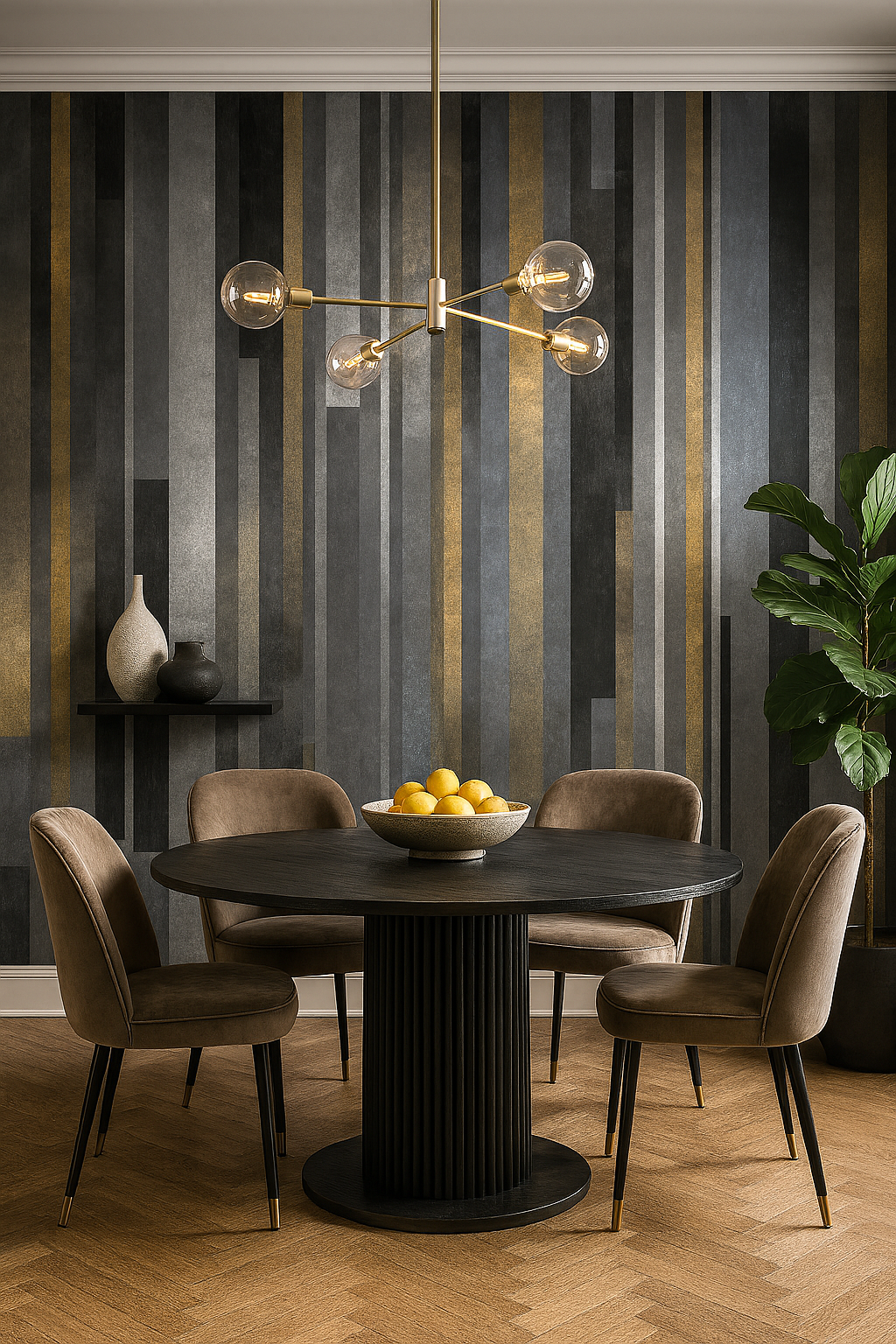 Graphite Stripe Wallpaper