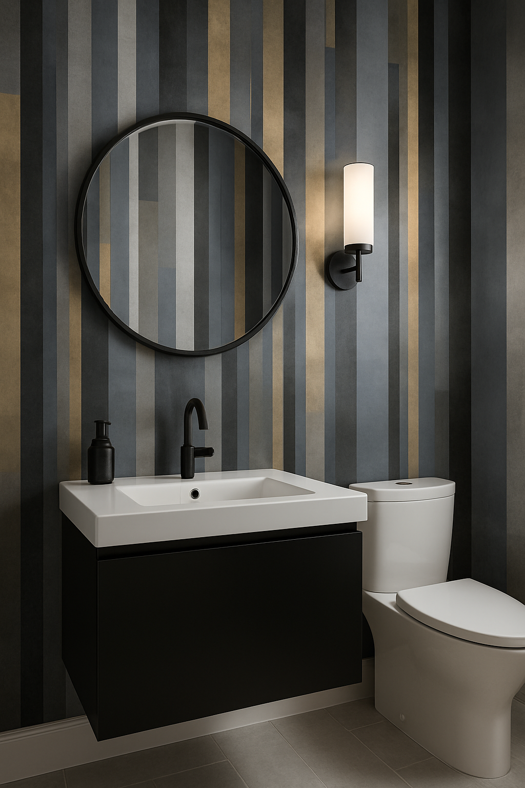 Graphite Stripe Wallpaper