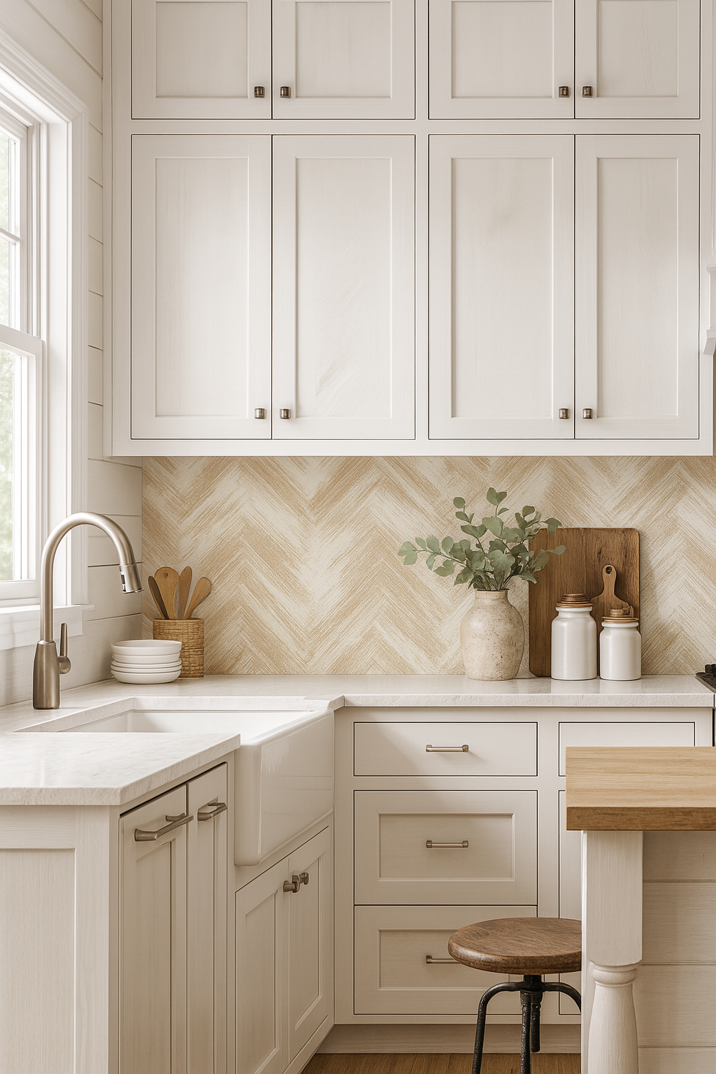 Bone Dust Chevron Wallpaper
