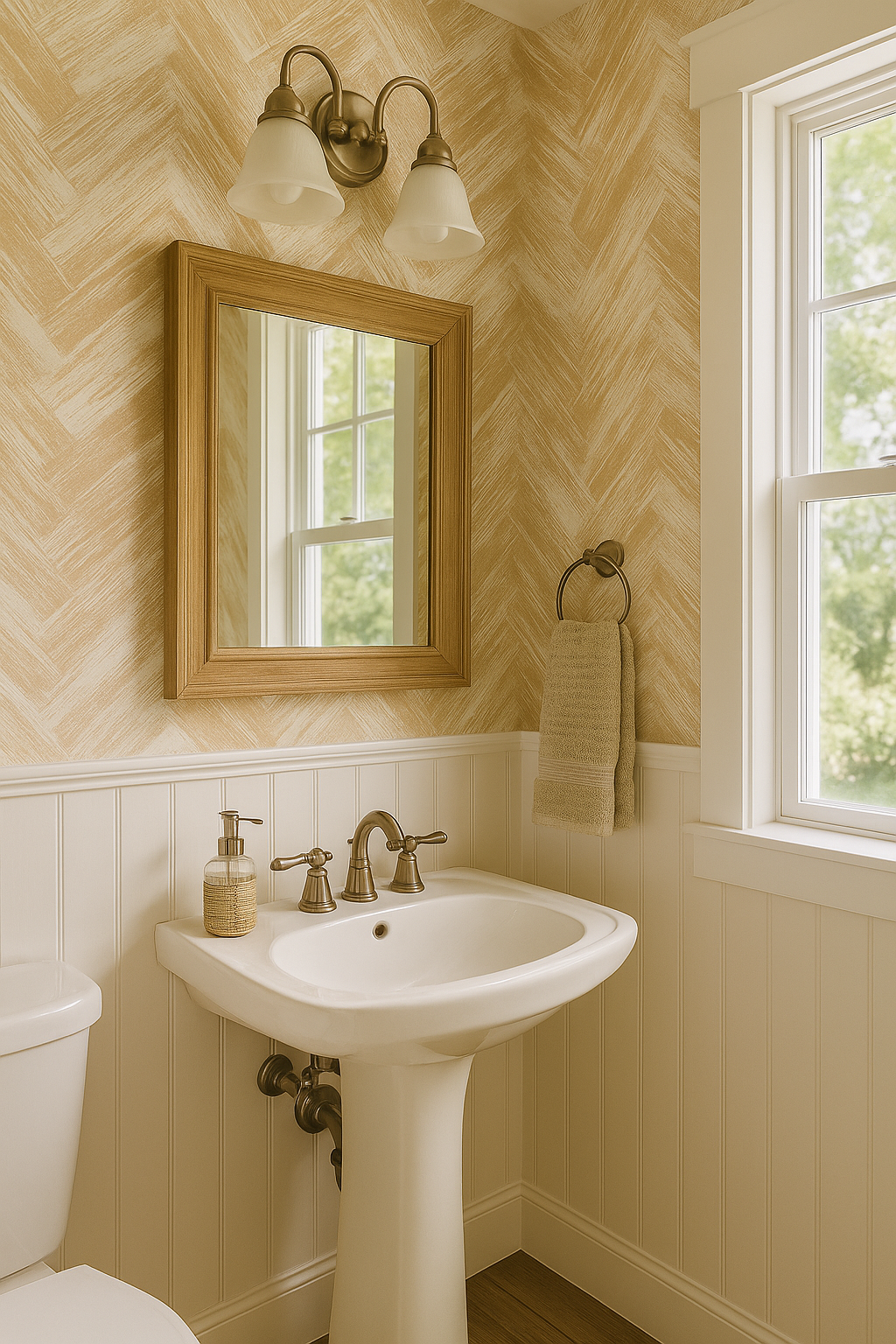 Bone Dust Chevron Wallpaper