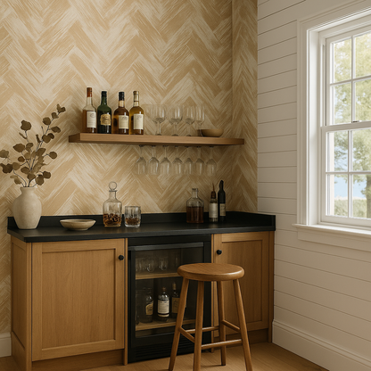 Bone Dust Chevron Wallpaper