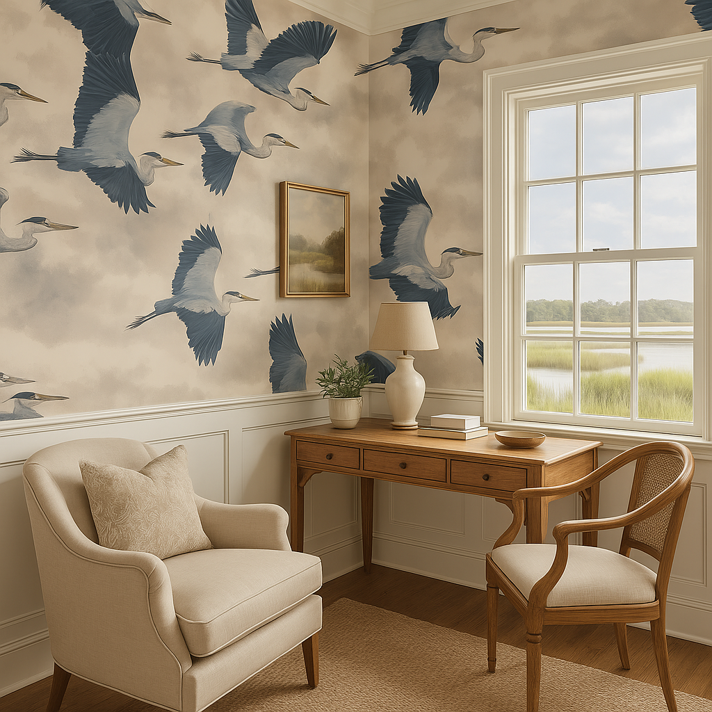 Blue Marsh Waltz Wallpaper