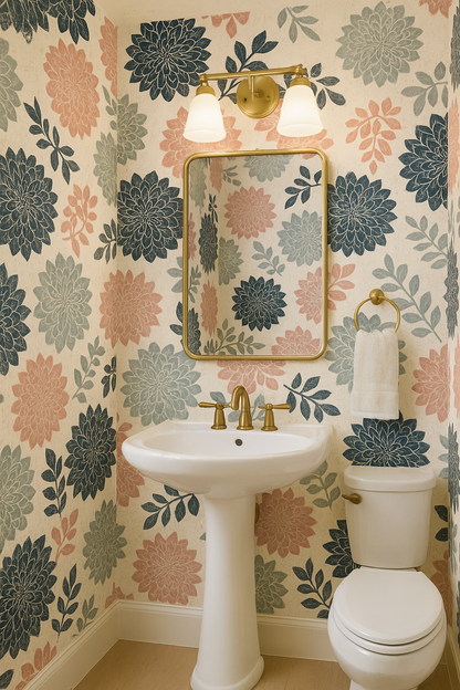 Pressed Dahlia Wallpaper