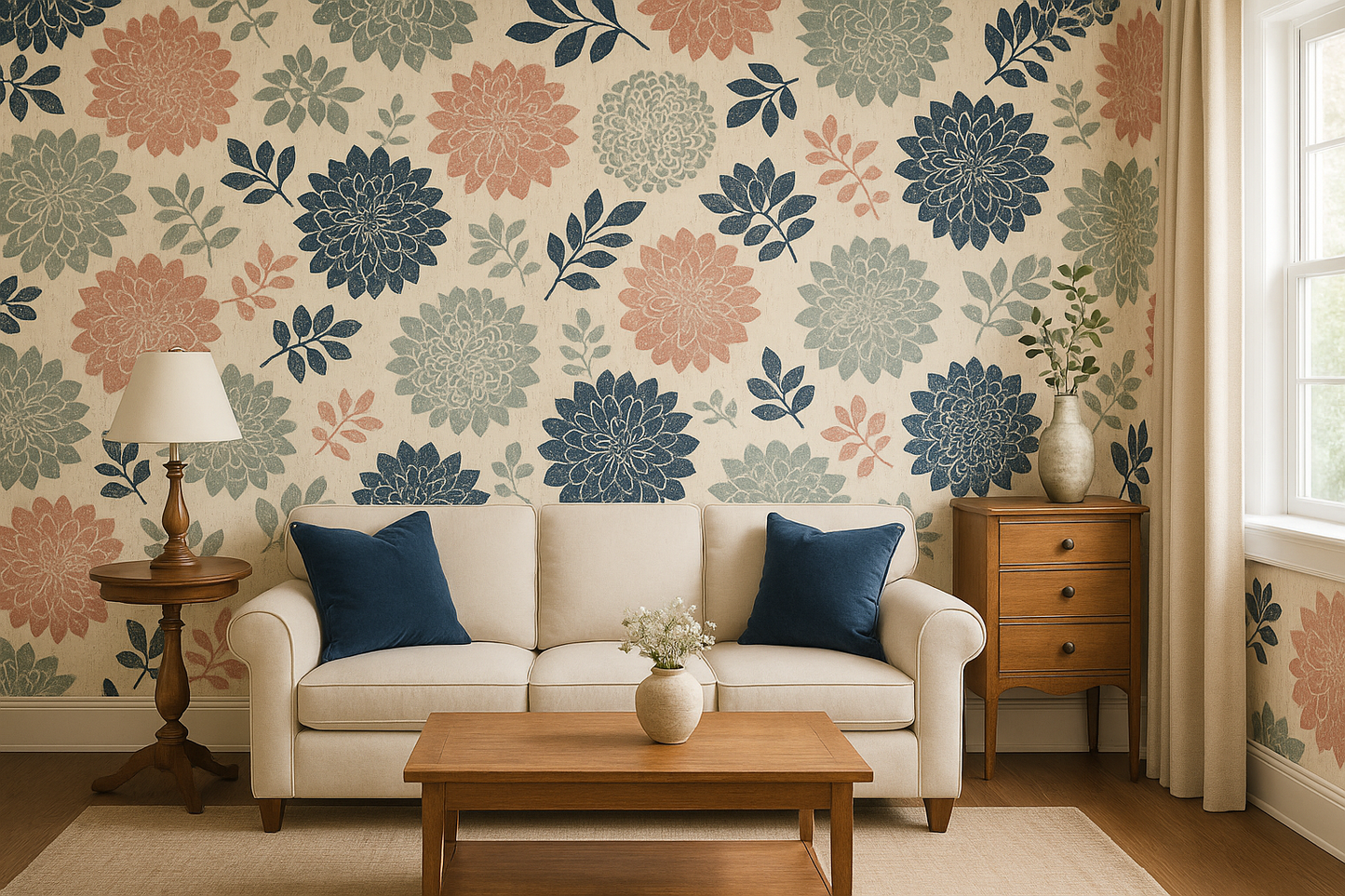 Pressed Dahlia Wallpaper