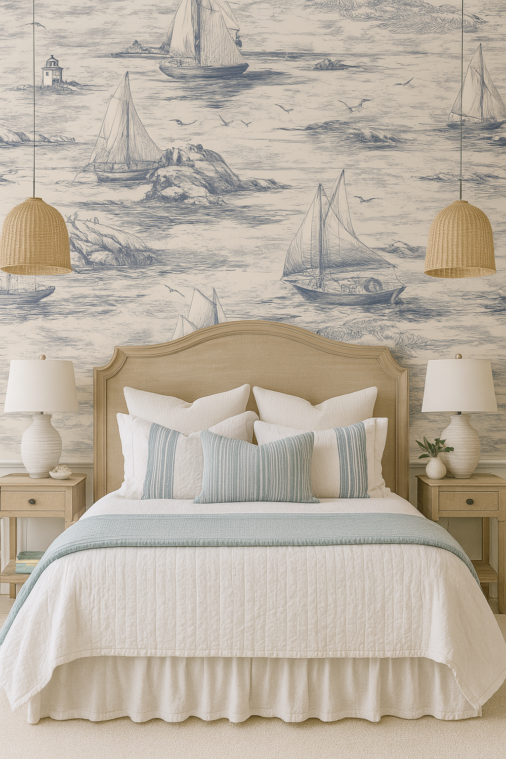 Sailor’s Sketch Toile Wallpaper