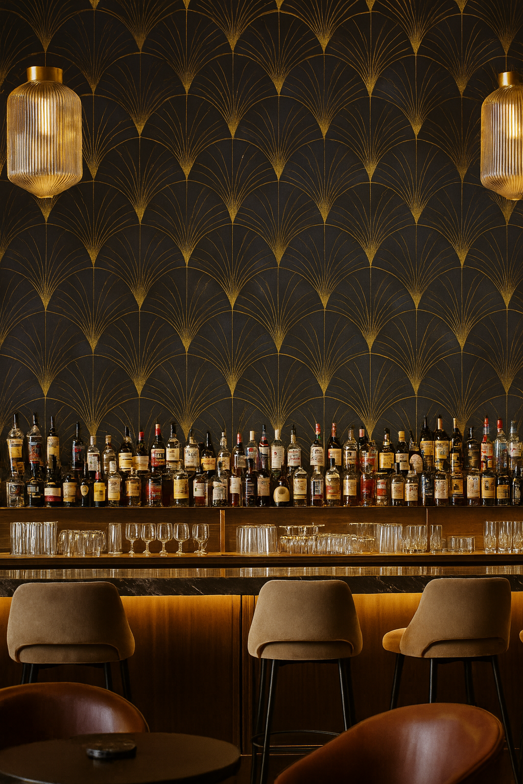 Gilded Deco Fan Wallpaper