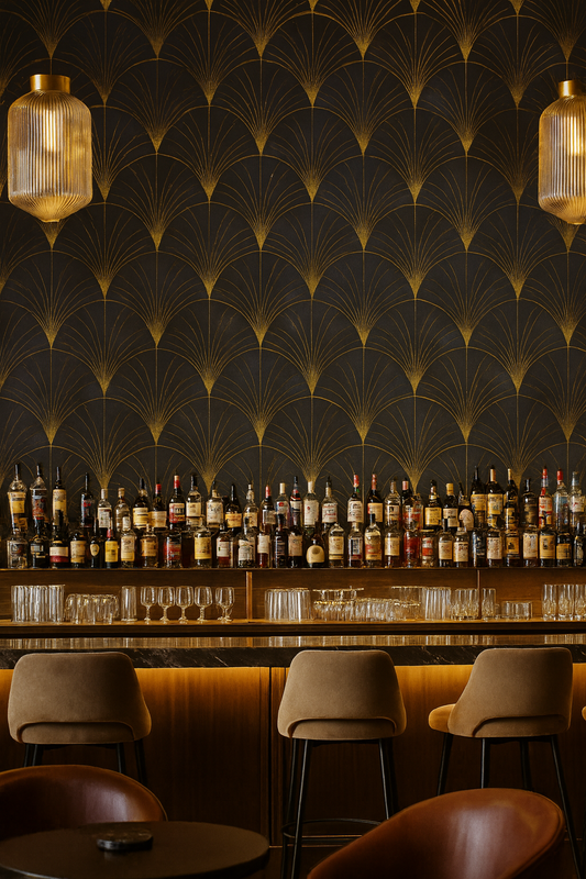 Gilded Deco Fan Wallpaper