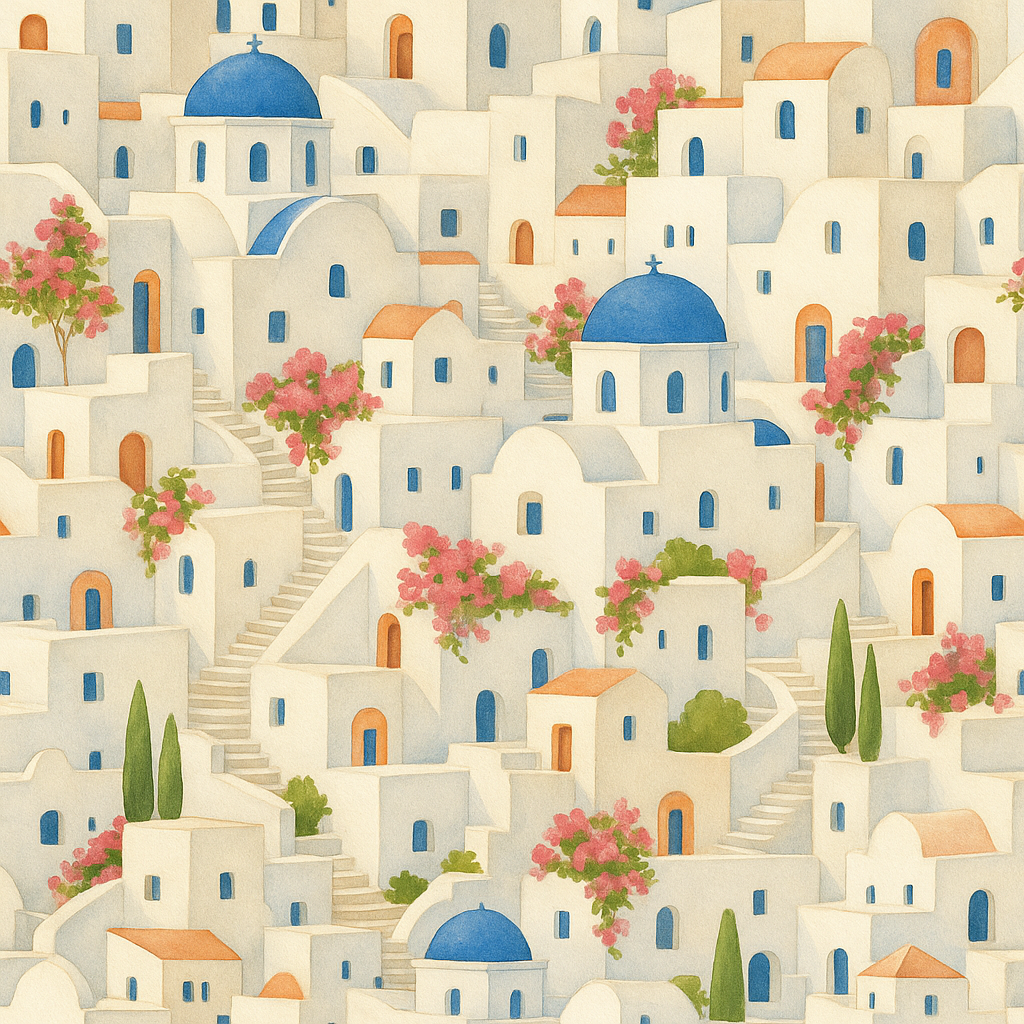 Santorini Steps Wallpaper