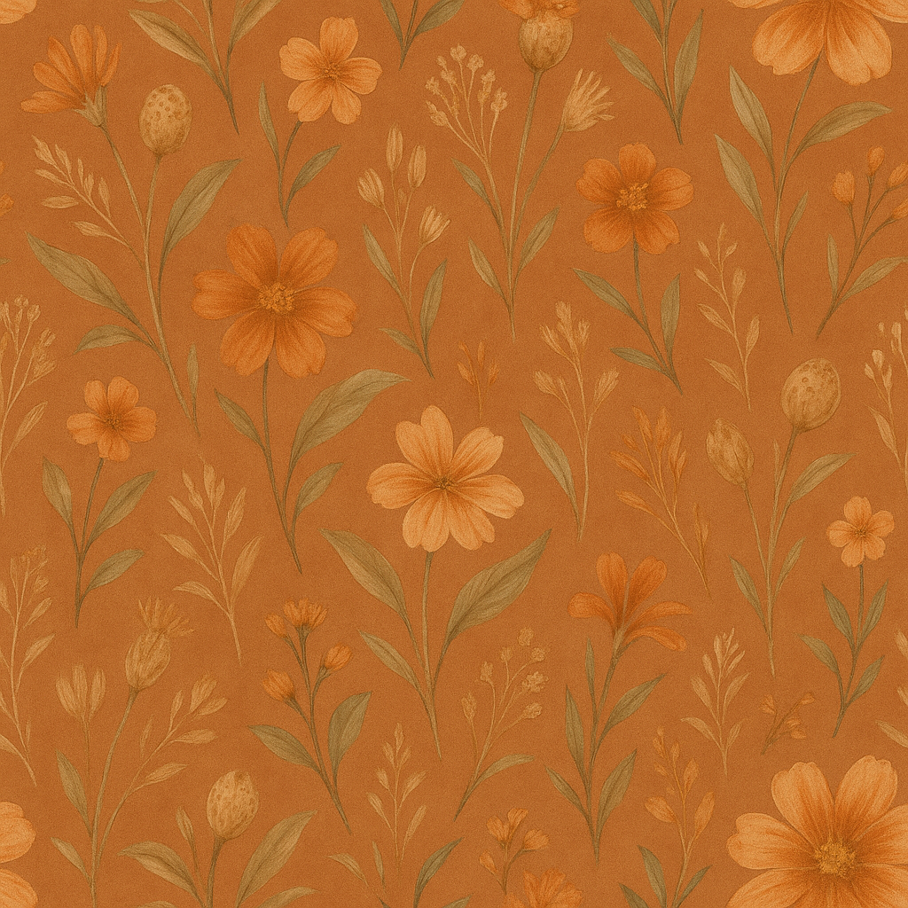 Terracotta Blooms Wallpaper