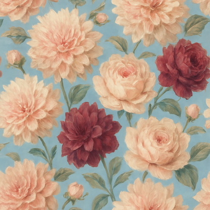 Heirloom Dahlias Wallpaper