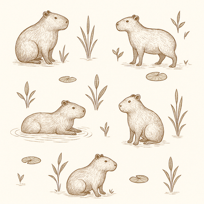 Capybara Club Wallpaper