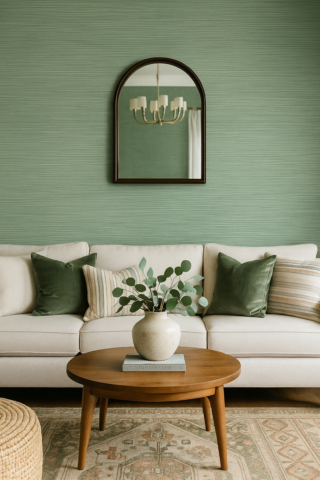 Sage Grasscloth Wallpaper