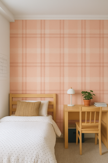 Blush Plaid Wallpaper