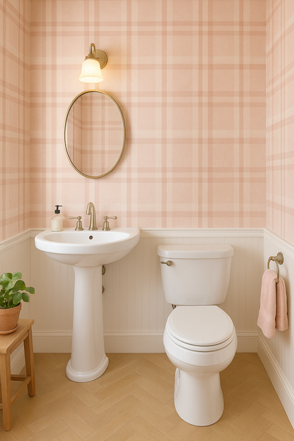 Blush Plaid Wallpaper