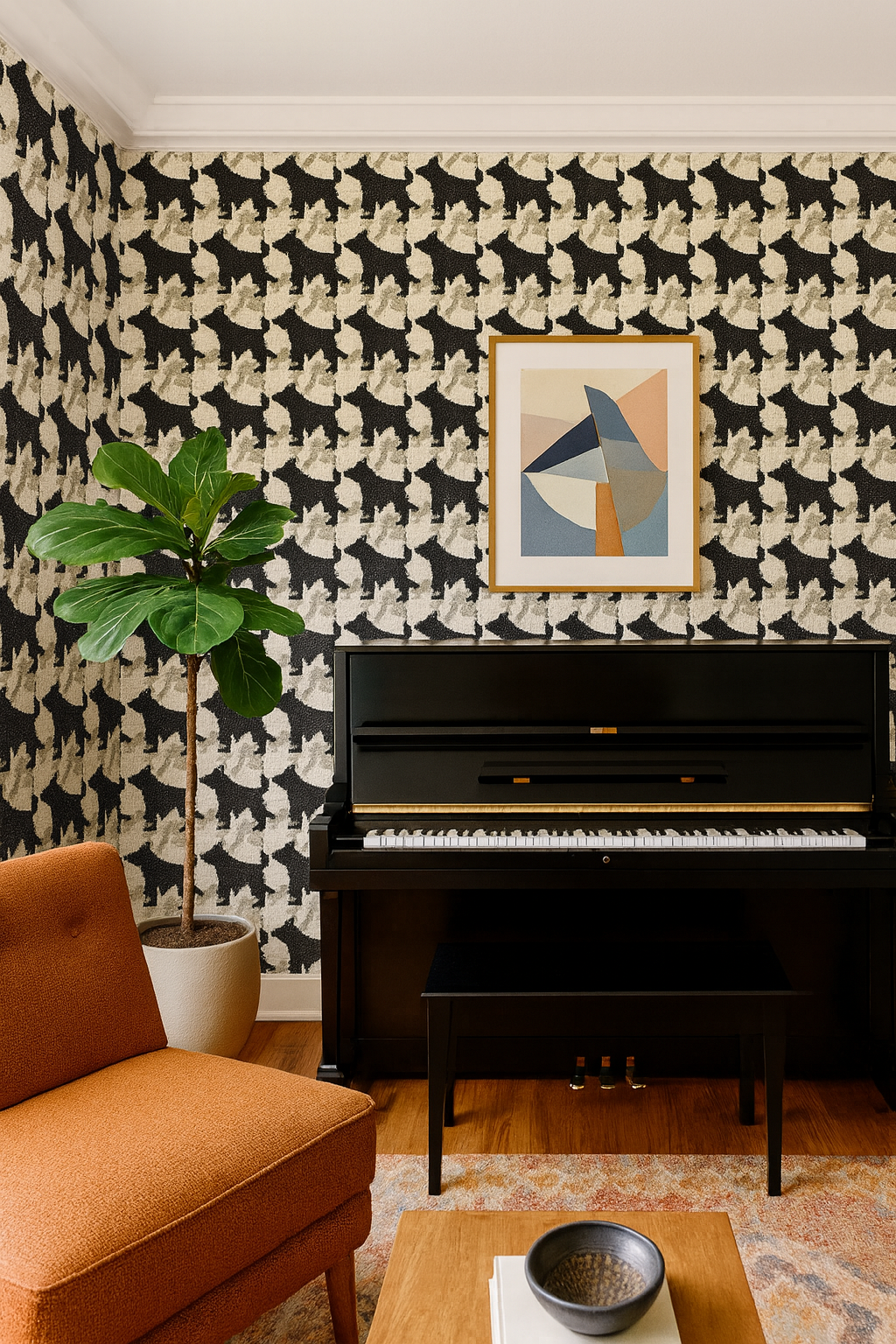 Houndstooth Howl Wallpaper