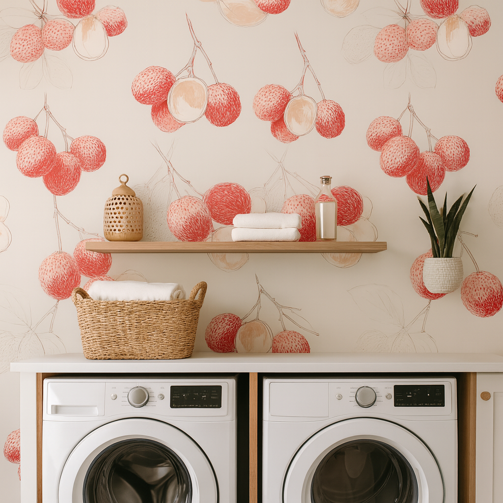 Blush Lychee Sketch Wallpaper