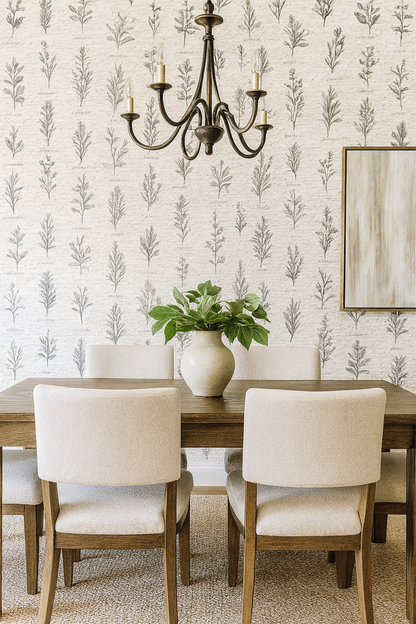 Herbarium Scroll Wallpaper