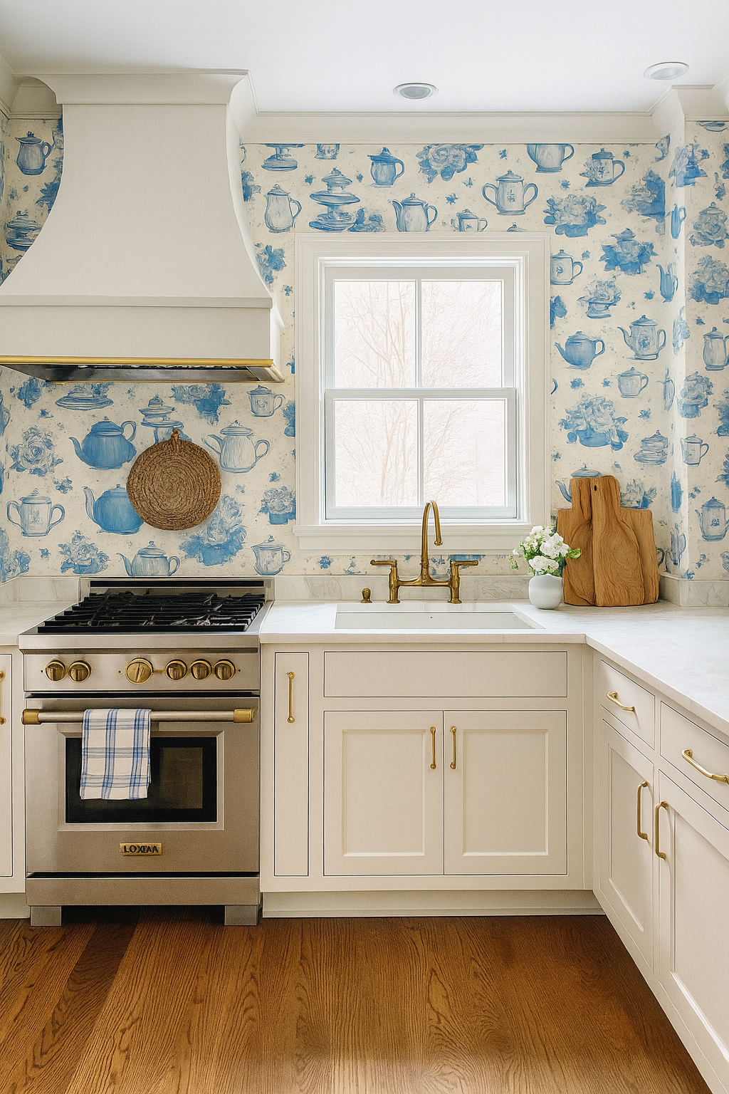 Tea & Toile Tales Wallpaper