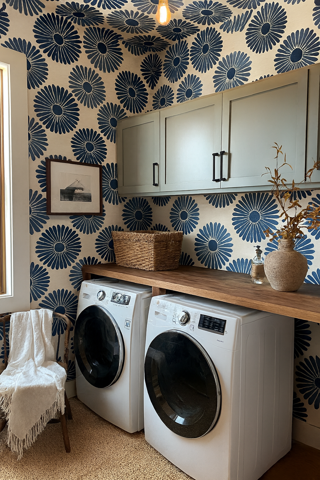 Indigo Bloom Pop Wallpaper