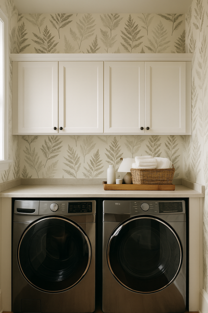 Whisper Fern Ink Wallpaper