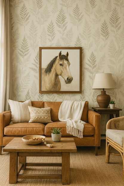 Whisper Fern Ink Wallpaper