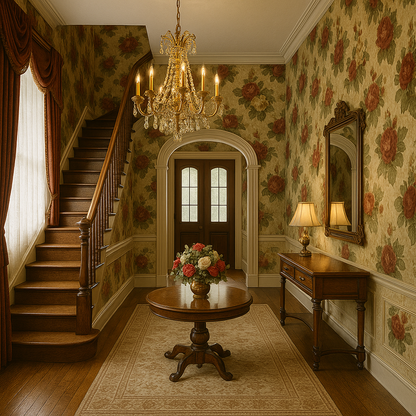 English Rose Tangle Wallpaper