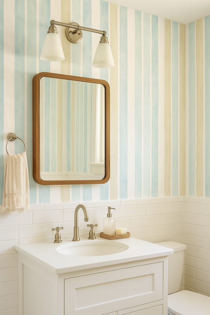 Seaside Linen Stripes Wallpaper