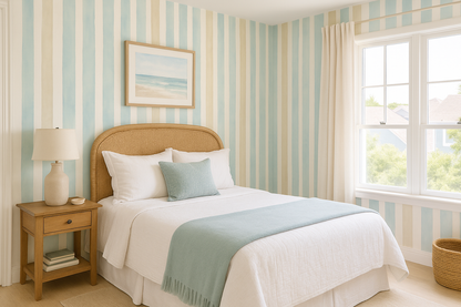Seaside Linen Stripes Wallpaper