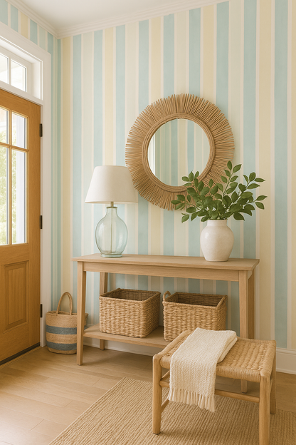 Seaside Linen Stripes Wallpaper