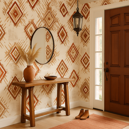 Clay Diamond Weave Wallpaper