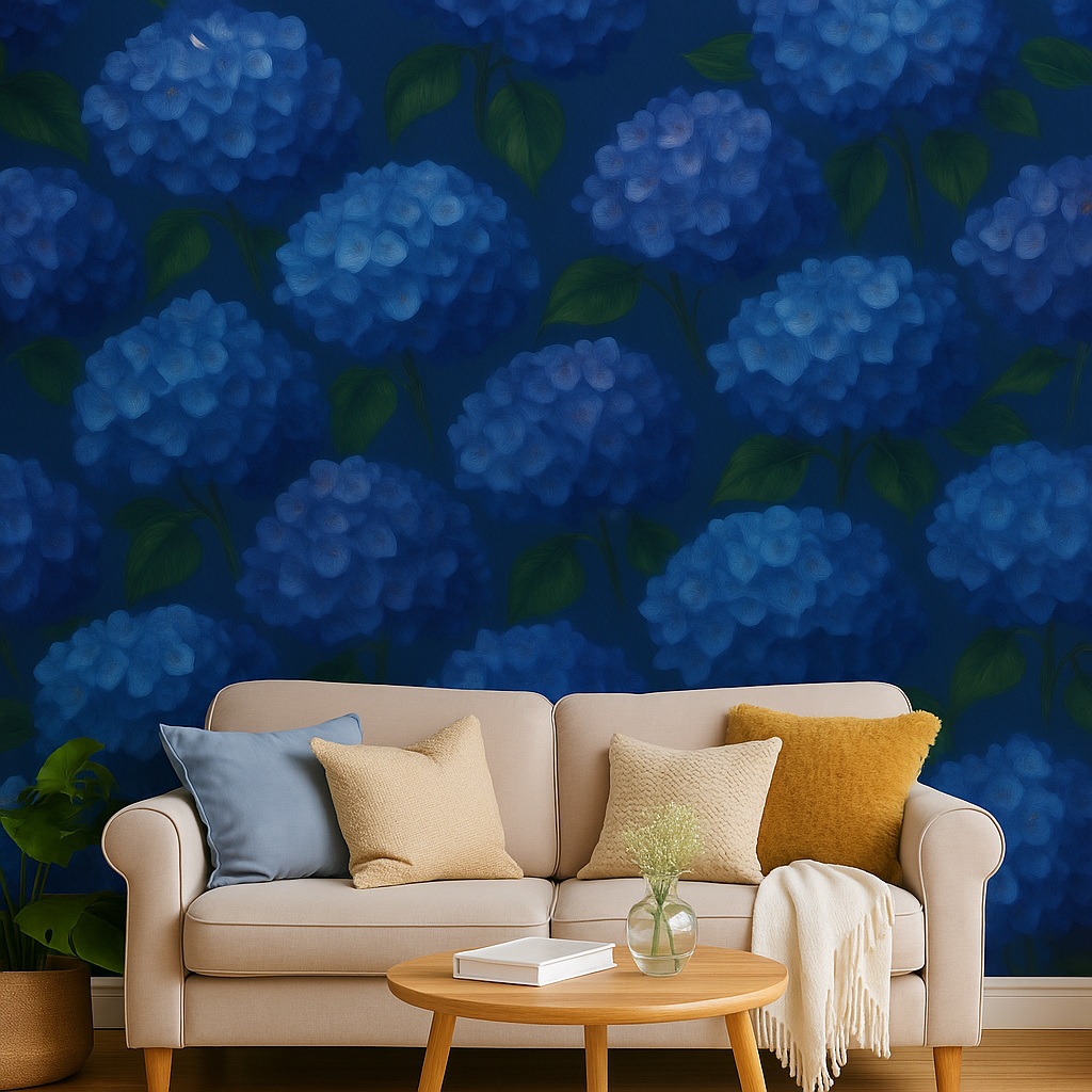 Cascading Hydrangeas Wallpaper