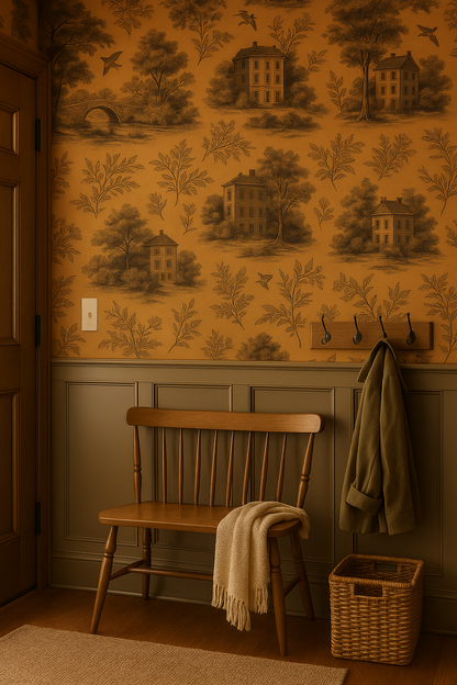 Modern Toile Wallpaper