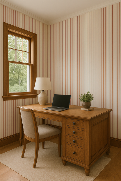 Oxblood Stripe Wallpaper